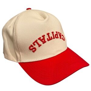 Coyote Capitals Snapback Hat Cream Red Two Tone Embroidered Stars Cap Mens